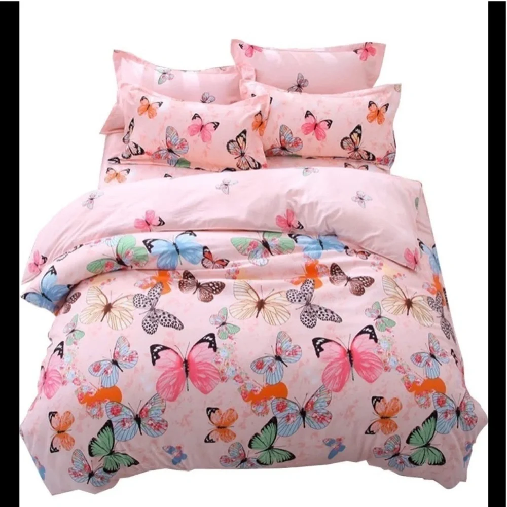 New LAMEJOR Butterflies Duvet Shams Queen Set of 3